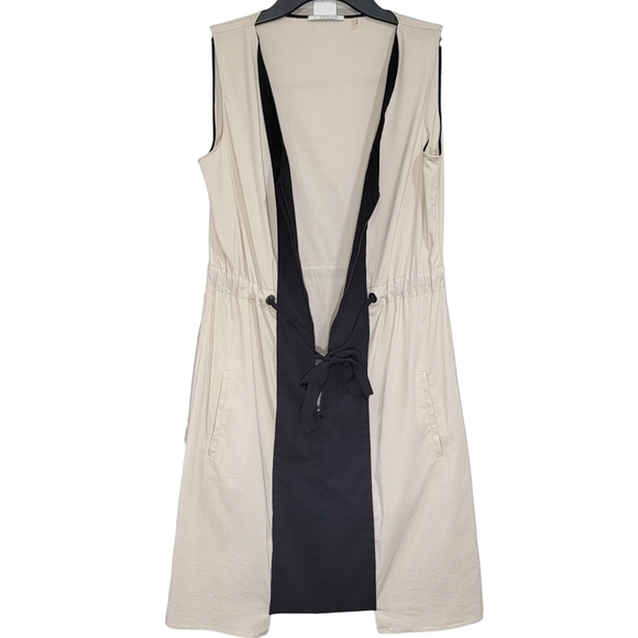 T Tahari Cream & Black Color block Sleeveless 3/4 Zip Dress Size 2 NWOT - Picture 3 of 9